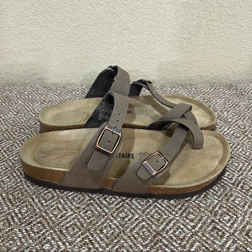 Solitaire Anthropologie Womens Toe Loop Leather Sandals Sz 9M Boho Cottagecore